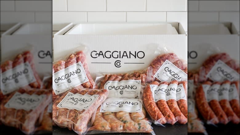 Bundle of Caggiano Company's sausages