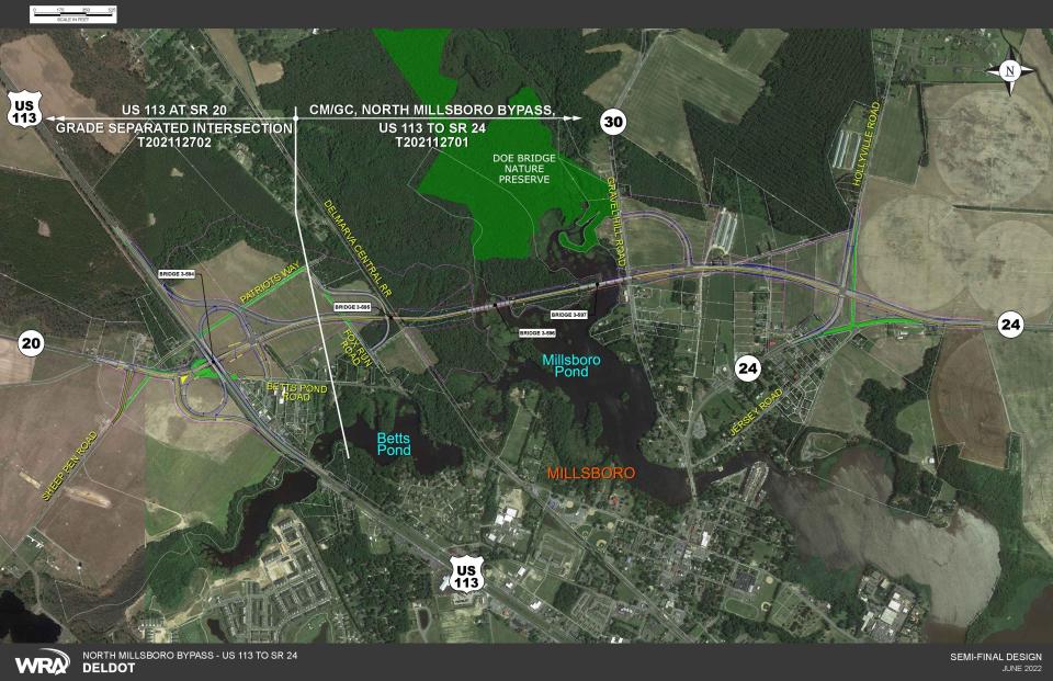 Delaware Department of Transportation plans for the North Millsboro Bypass.