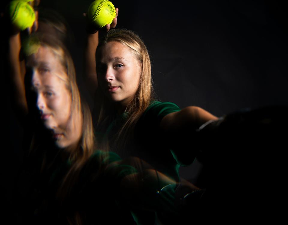 All-Big Bend softball pitcher of the year, Gwen McGinnis of Lincoln.