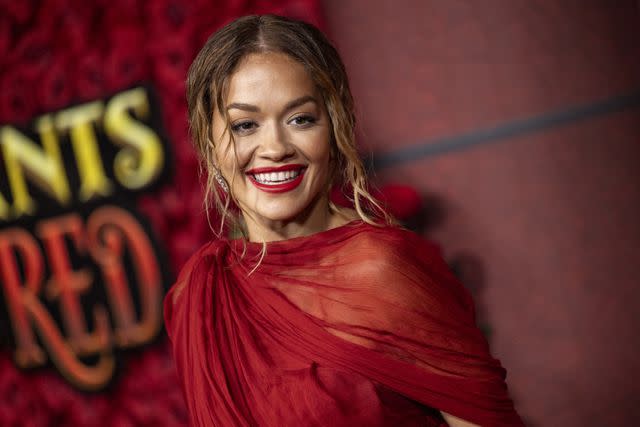 <p>ETIENNE LAURENT/AFP via Getty</p> Rita Ora