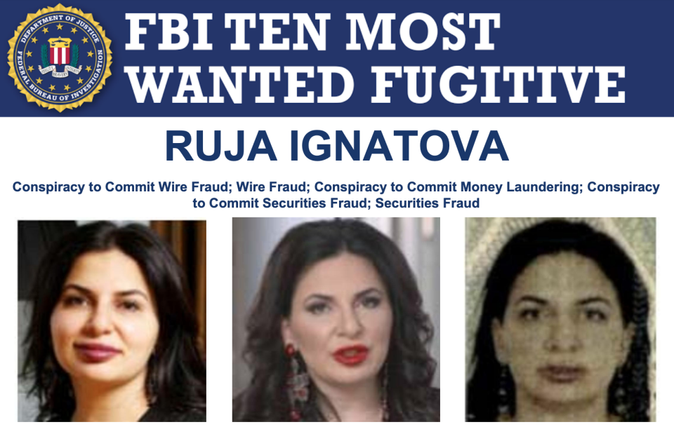 Ruja Ignatova's Ten Most Wanted Fugitives poster / Credit: FBI