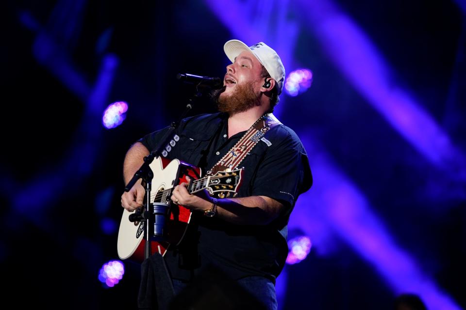 Luke Combs performs during CMA Fest at Nissan Stadium on Thursday, June 8, 2023, in Nashville, Tennessee.