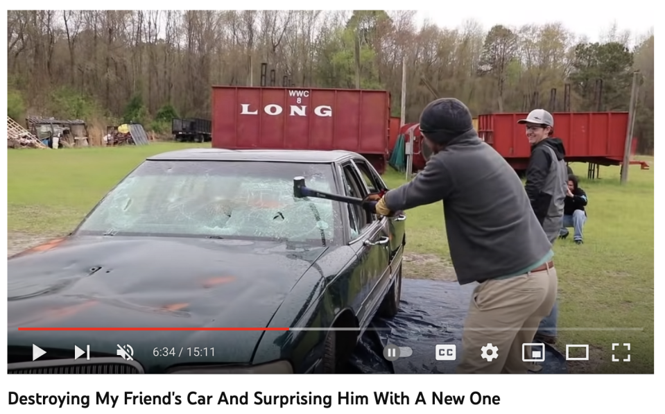 "Destroying My Friend's Car And Surprising Him With A New One"