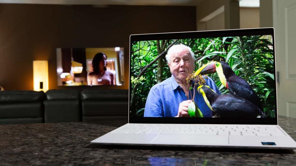 dell xps 13 laptop on kitchen counter