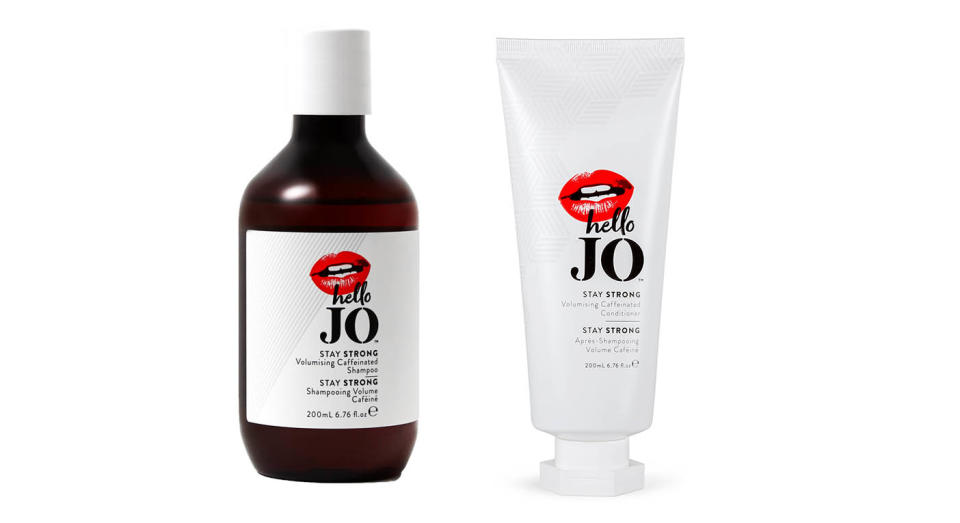 Hello Jo Stay Strong Voluminising Caffeinated Shampoo and Conditioner, from £12.50