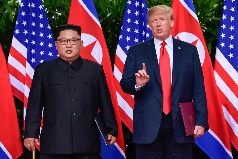 President Donald Trump and North Korea's Kim Jong Un in Singapore in June.