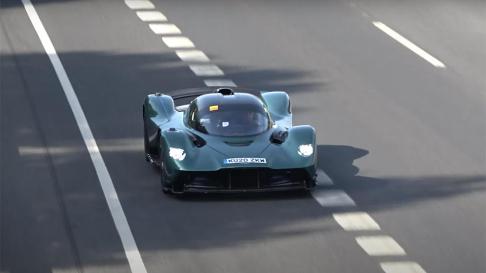 The Aston Martin Valkyrie undergoing road testing in Spain - Credit: Supercars All Day/YouTube
