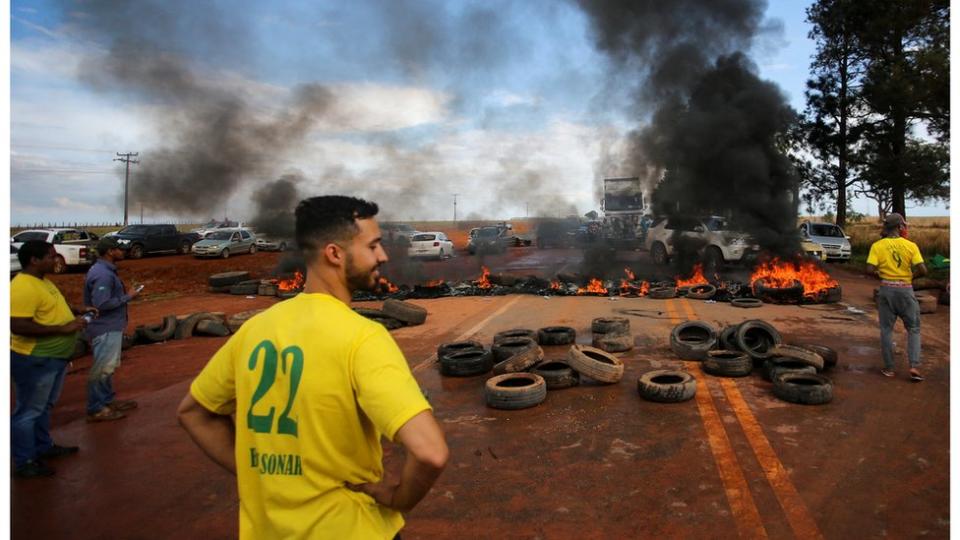 Protesta de seguidores de Bolsonaro.