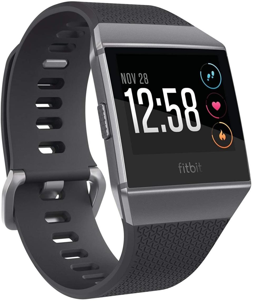 <p><strong>Fitbit</strong></p><p>amazon.com</p><p><strong>$309.89</strong></p><p><a href="https://www.amazon.com/dp/B074VDF16R?tag=syn-yahoo-20&ascsubtag=%5Bartid%7C10049.g.28172667%5Bsrc%7Cyahoo-us" rel="nofollow noopener" target="_blank" data-ylk="slk:Shop Now;elm:context_link;itc:0;sec:content-canvas" class="link ">Shop Now</a></p><p>The Ionic has built-in GPS tracking, heart-rate monitoring, Fitbit Coach workouts, push notifications, music storage, and card-less payment. And perhaps best of all, it’s got five days of battery life (or 10 hours if you’re using GPS), making it another awesome option for long-distance runners. </p>