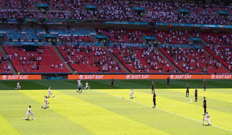 Wembley stadium just before kick off for England’s Euro 2020 opener on Sunday (PA Wire)