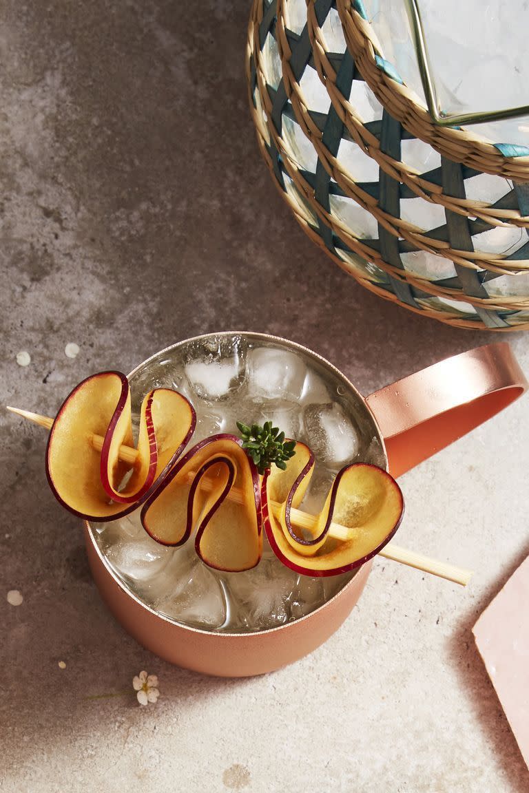 thyme plum moscow mule cocktail