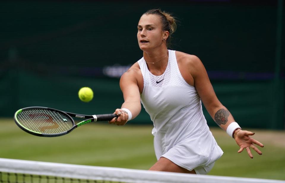 Aryna Sabalenka has tested positive for coronavirus (John Walton/PA) (PA Wire)