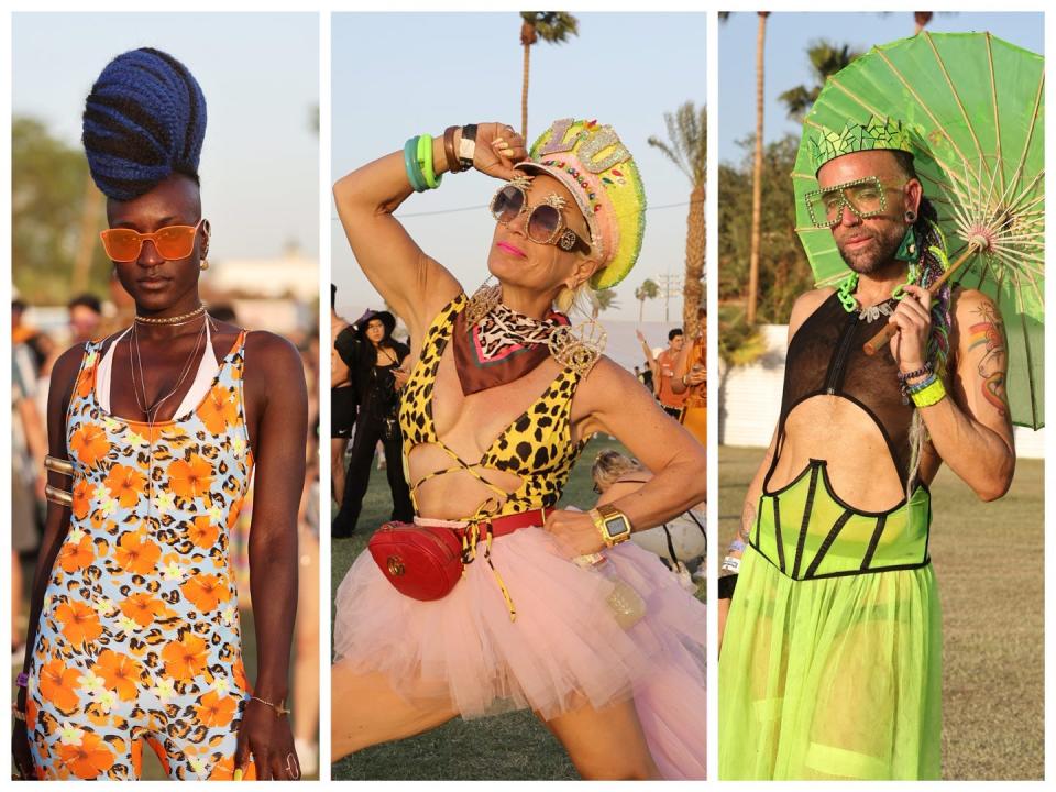 Collage of Coachella outfits.