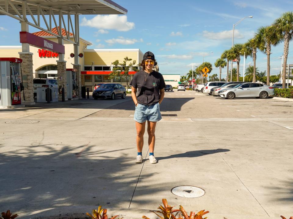 The author stands in front of wawas