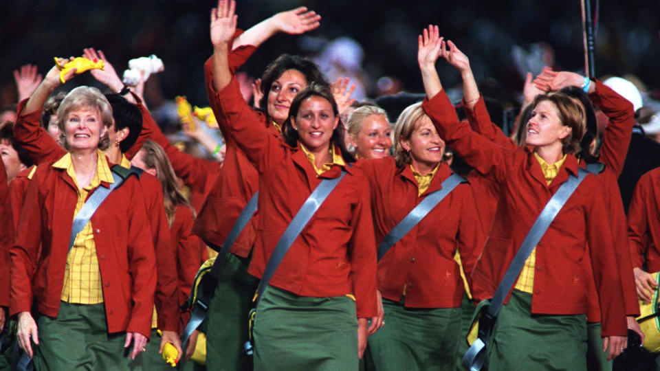 Australia's uniforms for the 2000 Olympic Games in Sydney haven't aged particularly well. (Photo by THIERRY ORBAN/Sygma via Getty Images)