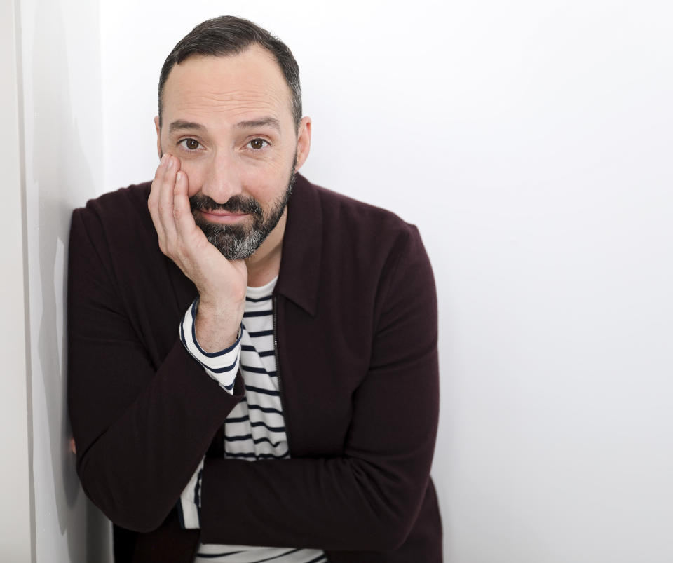 This Oct. 2, 2019 photo shows actor Tony Hale posing for a portrait in New York. Hale has earned many fans by playing a morally questionable, immature man-child in both “Arrested Development” and “Veep.” But he switched gears to play the lovable and innocent Forky, who embarks on a road trip with Woody, Buzz and the gang in “Toy Story 4,” available on digital, 4K Disc and Blu-Ray this week. (Photo by Brian Ach/Invision/AP)