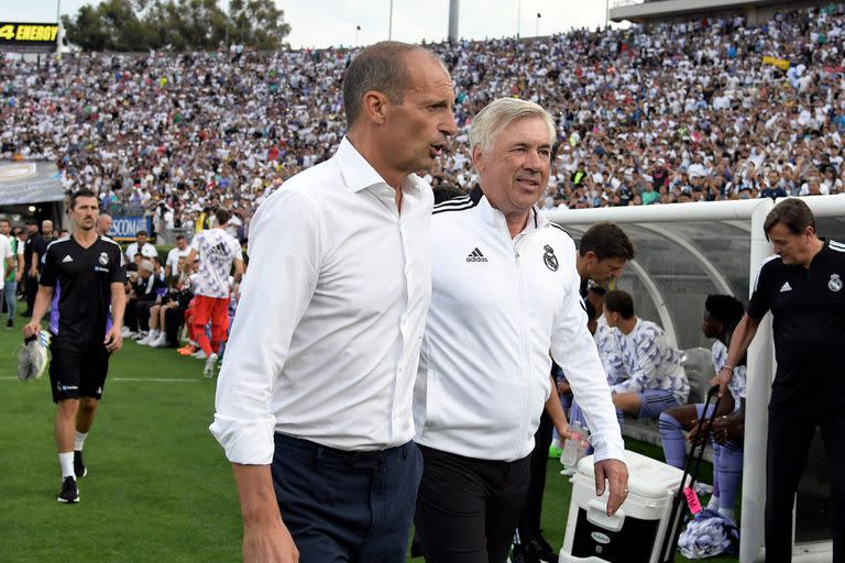 Massimiliano Allegri y Carlo Ancelotti, rivales en la cancha y socios en el turf