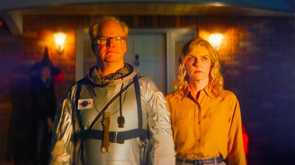 Colin West’s “Linoleum,” with Jim Gaffigan, left, and Rhea Seehorn, will be the closing night film for the June 22-27 Nantucket Film Festival. The movie tells the story of a failing children's science show host who tries to fulfill his childhood dream of becoming an astronaut by building a rocket ship in his garage.