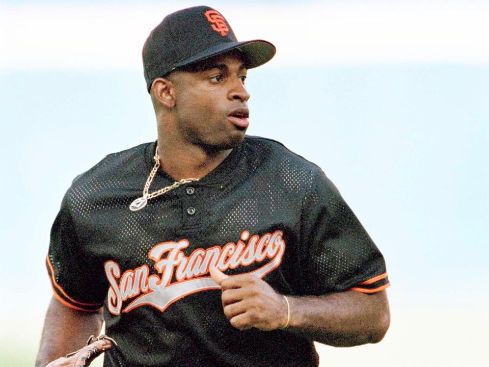 Deion Sanders with the San Francisco Giants.