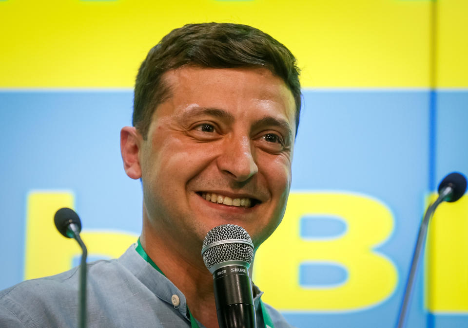 Wolodymyr Selenskiy vor vier Jahren am Abend nach der Parlamentswahl in Kiew am 21. Juli 2019. (Bild: REUTERS/Valentyn Ogirenko)