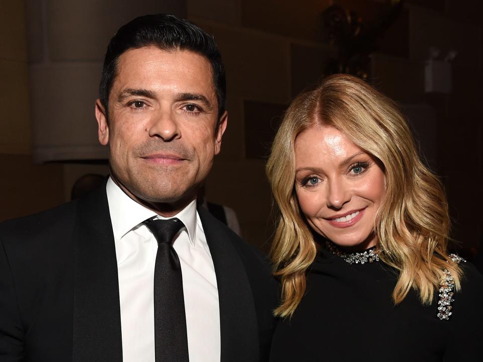 Mark Consuelos and Kelly Ripa pose during the Radio Hall of Fame Class of 2019 Induction Ceremony at Gotham Hall on November 08, 2019 in New York City