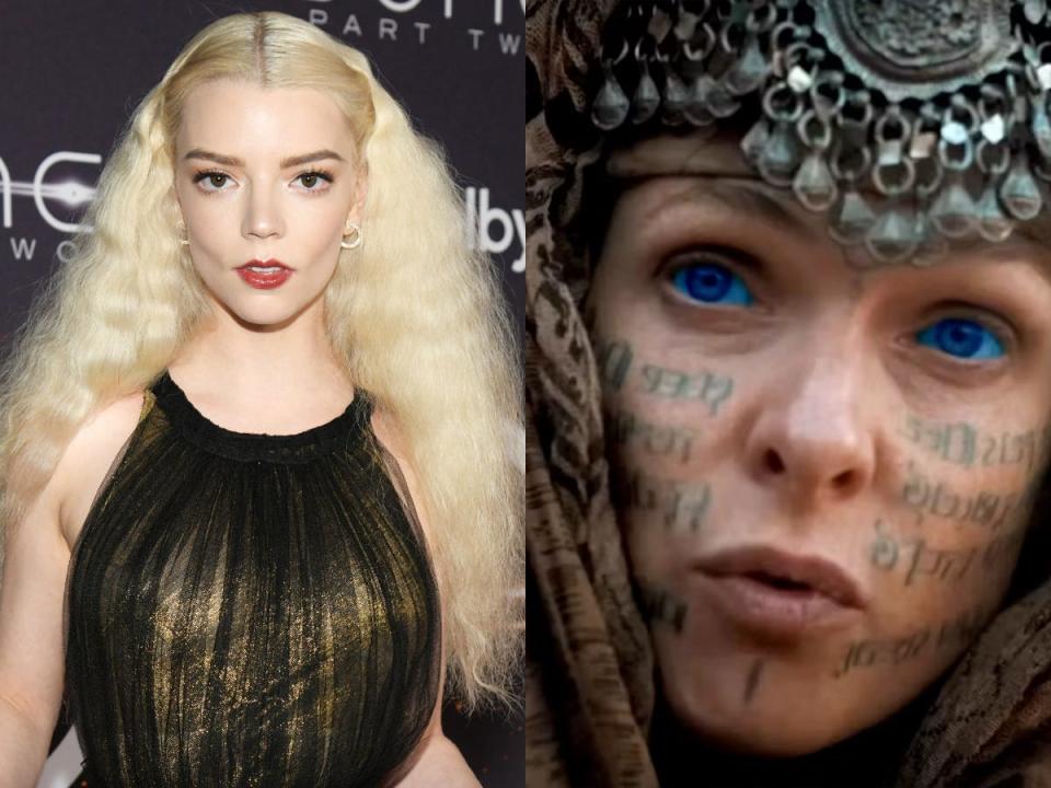 Anya Taylor-Joy at the "Dune: Part Two" New York premiere and Rebecca Ferguson as Lady Jessica.
