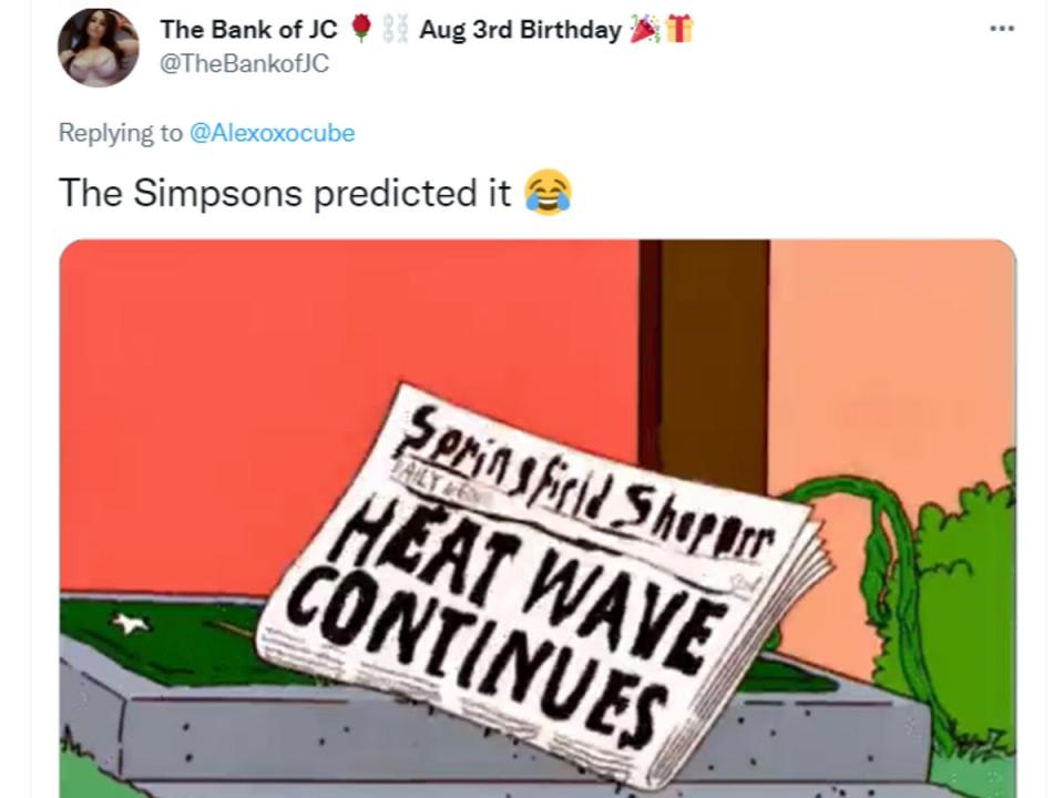 Another of ‘The Simpsons’ heatwave ‘predictions' (Twitter)