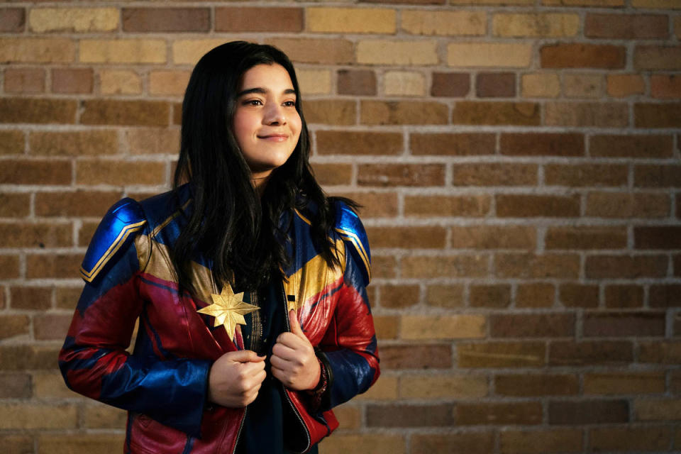 Character wearing a superwoman jacket