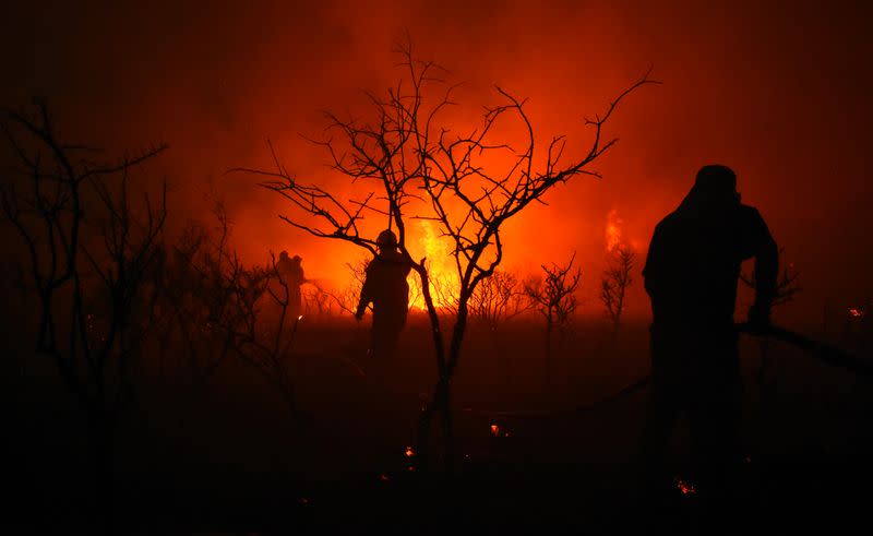 Fire burns in San Antonio de Arredondo, in Cordoba province