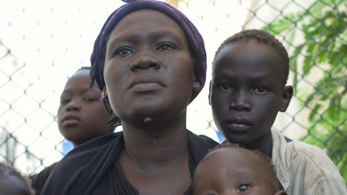 Woman with her children