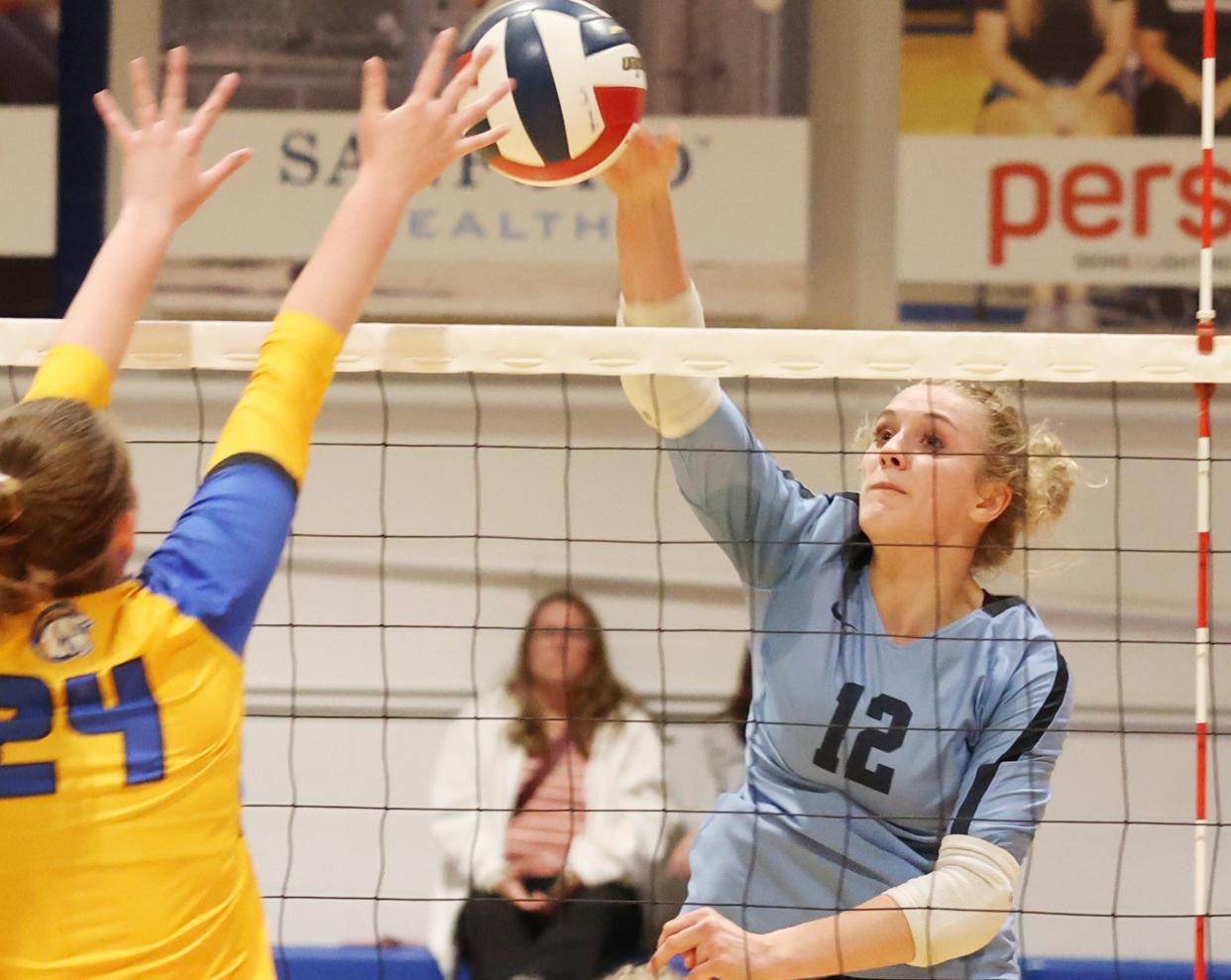 Dakota State 5-foot-8 junior outside hitter Sydney Schell has been named to the first team on the North Star Athletic Association's All-Conference volleyball team. Schell is from Aberdeen and played at Northwestern High School.