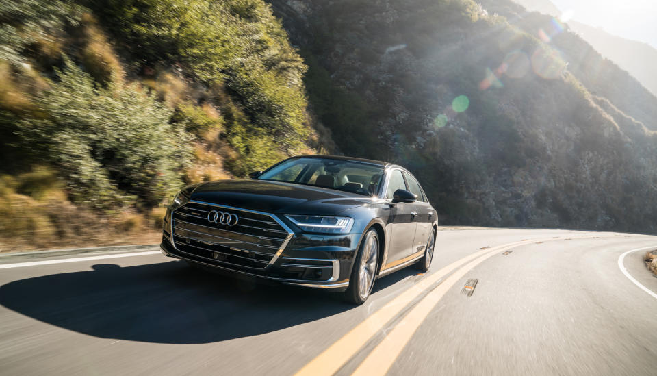 Driving the Audi A8 along the gorgeous Northern California coastline near Big