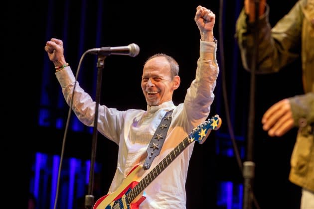 Guitarist Wayne Kramer  of the MC5 performs at a tribute to the "Nuggets" album. The song was "Baby Please Donít Go," which he performed with Mike Peters of the Alarm. The show was performed by the Wild Honey Orchestra and included guest appearances by rockers past and present. The original "Nuggets" album in 1972 collected mid-196os garage rock songs. - Credit: Steve Appleford