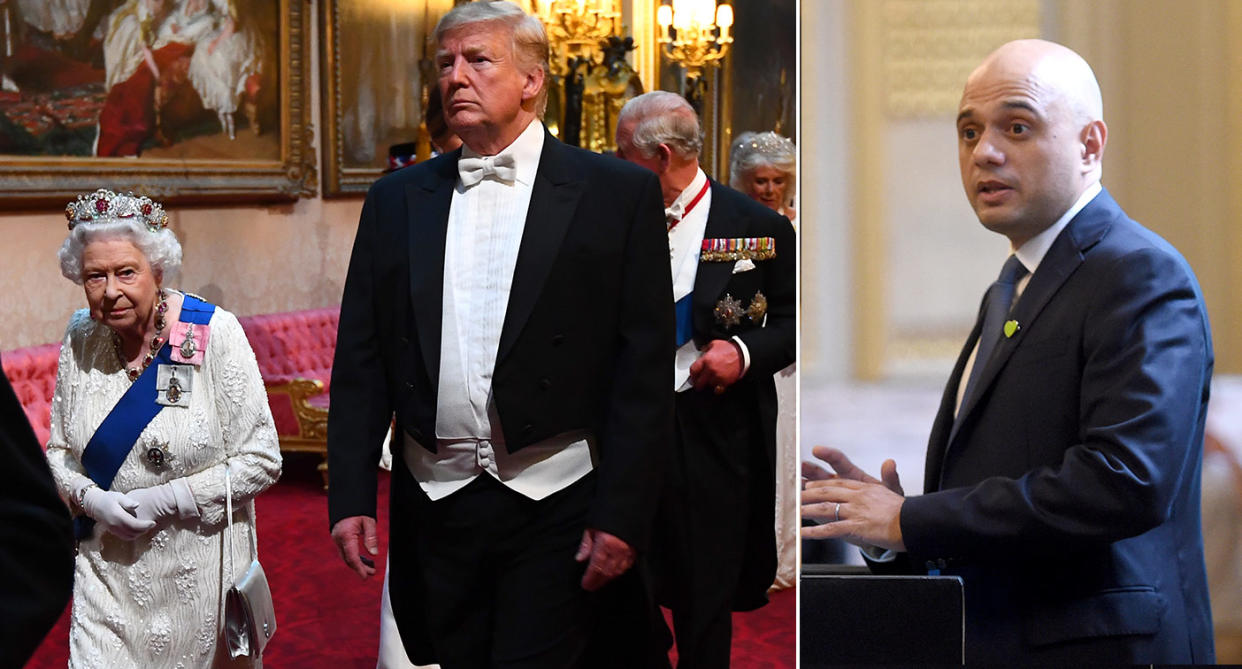 Sajid Javid is puzzled why he wasn't invited to the state banquet in honour of Donald Trump