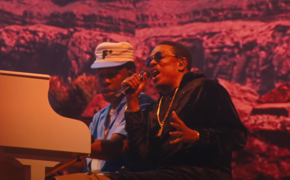 Tyler, the Creator and Charlie Wilson onstage