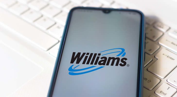 The Williams Companies (WMB) logo displayed on a smartphone.