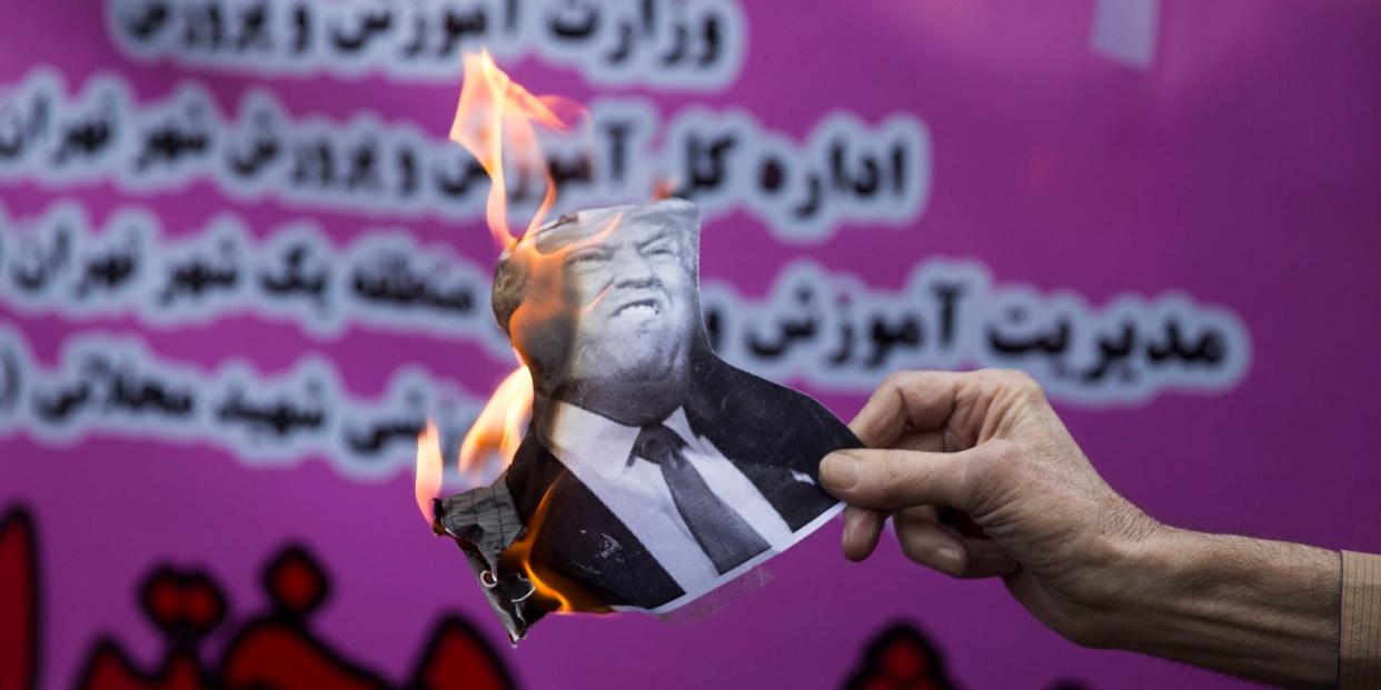 trump burning iran