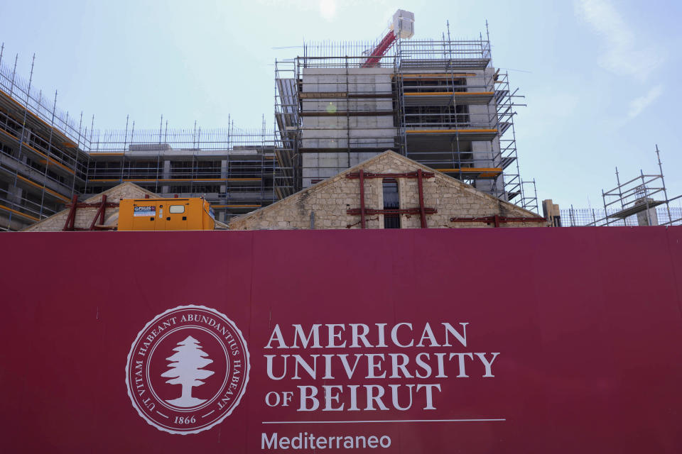 In this photo provided by Cyprus Press and Information Office, a view of the American University of Beirut building under construction, in the western coastal city of Paphos, Cyprus, Wednesday, June 7, 2023. Cyprus bested 15 other countries as the most suitable to host the American University of Beirut's first overseas campus, the president of the world-renowned institution said. It's part of the university's expansion plan that was initiated in 2018 but was expedited following the catastrophic Beirut port explosion in August 2020. (Stavros Ioannides /Cyprus Press and Information Office via AP)