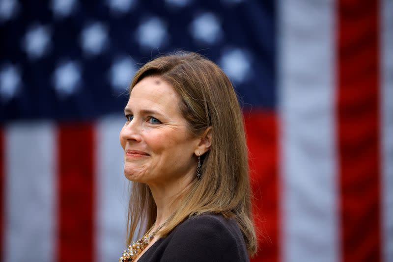 U.S President Donald Trump holds an event to announce his nominee of U.S. Court of Appeals for the Seventh Circuit Judge Amy Coney Barrett to fill the Supreme Court seat