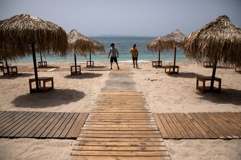 FILE PHOTO: Greece prepares for the official opening of beaches to the public, following the easing of measures against the spread of the coronavirus disease (COVID-19)