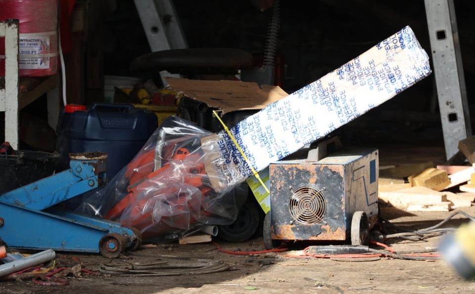 A chainsaw is seized in hunt for culprit (North News & Pictures Ltd)