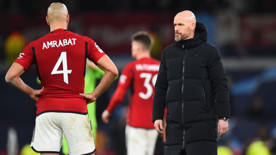 Despite the defeat, Erik ten Hag said his team's performance was "very good." - Peter Powell/AFP/Getty Images