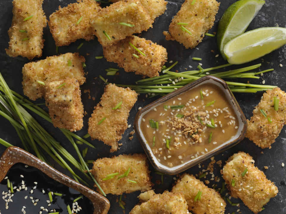 Breaded tofu is a great plant-based dish to make in an air fryer. (Photo: LauriPatterson via Getty Images)