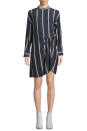 A classic print rendered in a reimagined silhouette. <em>Rag & Bone Jacklin silk shirtdress, $247 at <a href="https://www.bergdorfgoodman.com/Rag-Bone-Jacklin-Striped-Long-Sleeve-Draped-Silk-Shirtdress/prod140270102/p.prod" rel="nofollow noopener" target="_blank" data-ylk="slk:Bergdorf Goodman;elm:context_link;itc:0;sec:content-canvas" class="link ">Bergdorf Goodman</a></em>