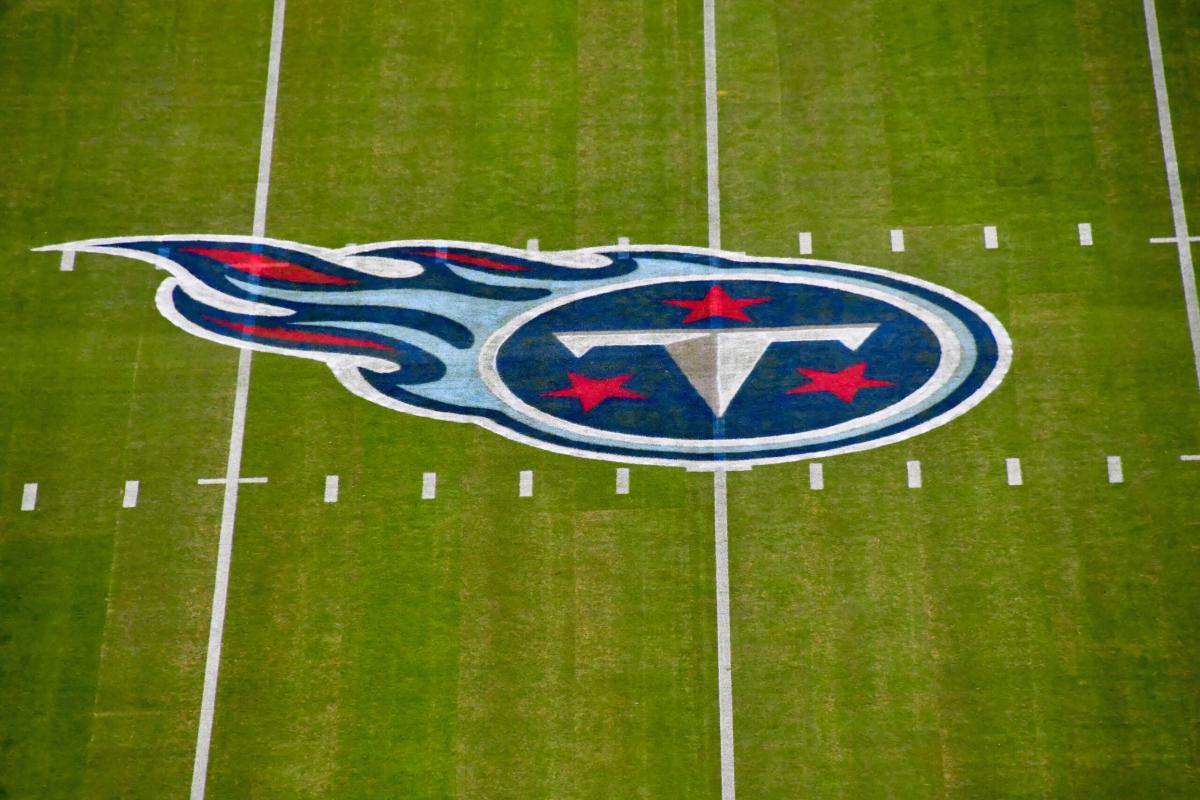 My buddy sent me a picture of the turf installed at Nissan Stadium as of  this weekend. : r/Tennesseetitans
