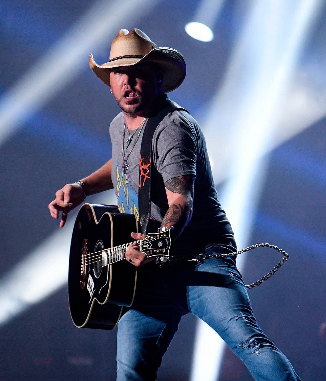 Jason Aldean brings his “Back in the Saddle 2021 Tour’ concert at Raleigh, N.C.’s Coastal Credit Union Music Pavilion at Walnut Creek Thursday night, Aug. 19, 2021 with Hardy and Lainey Wilson.