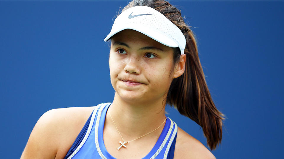 Emma Raducanu's US Open preparations took a big hit after she was knocked out of the first round in Toronto. Pic: Getty