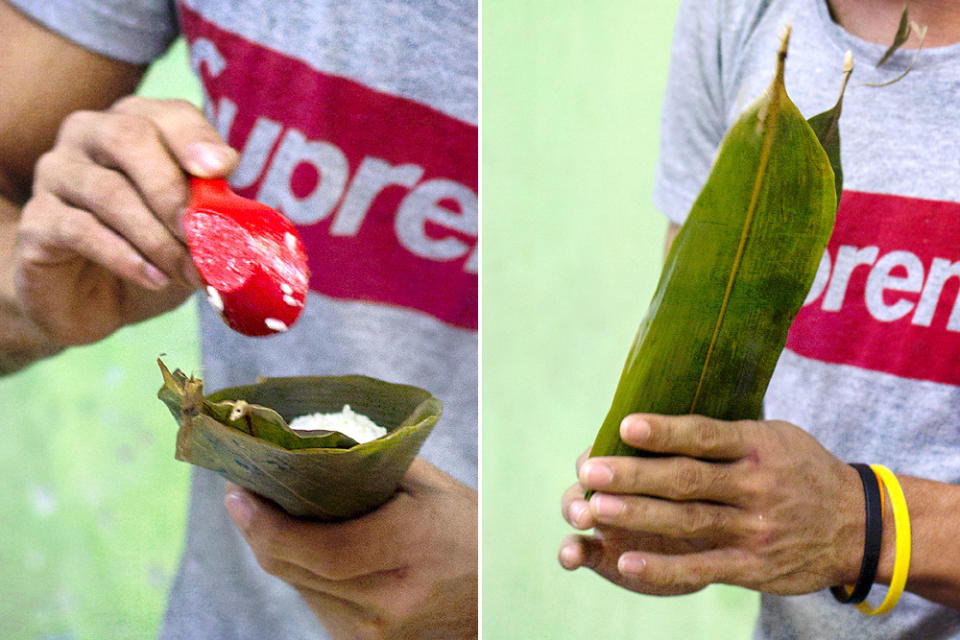 Filling and folding every sticky rice dumping is a labour of love.