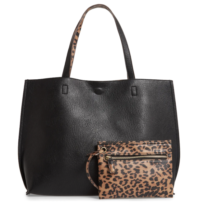 Printed Pu Leather Premium Quality Reversible Tote Bag