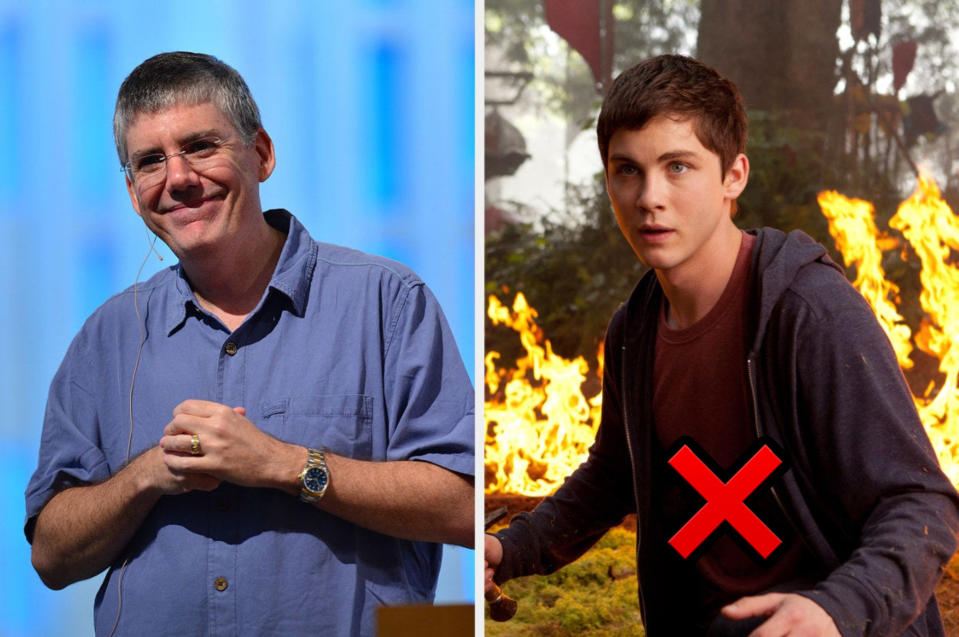 Rick Riordan and Logan Lerman as Percy Jackson